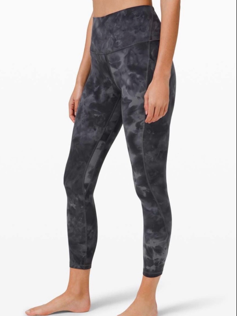 Lululemon Align High-Rise Leggings Size 2 Gray Black Tie Dye Pockets Yoga